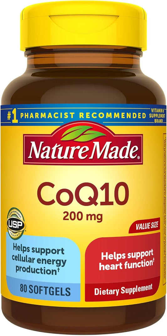 Nature Made CoQ10 200mg, Dietary Supplement 80 Softgels, 80 Day