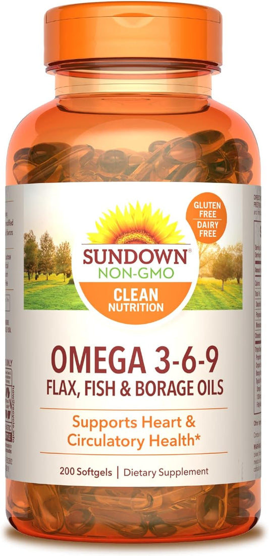 Sundown Omega 3 6 9, 200 Softgels
