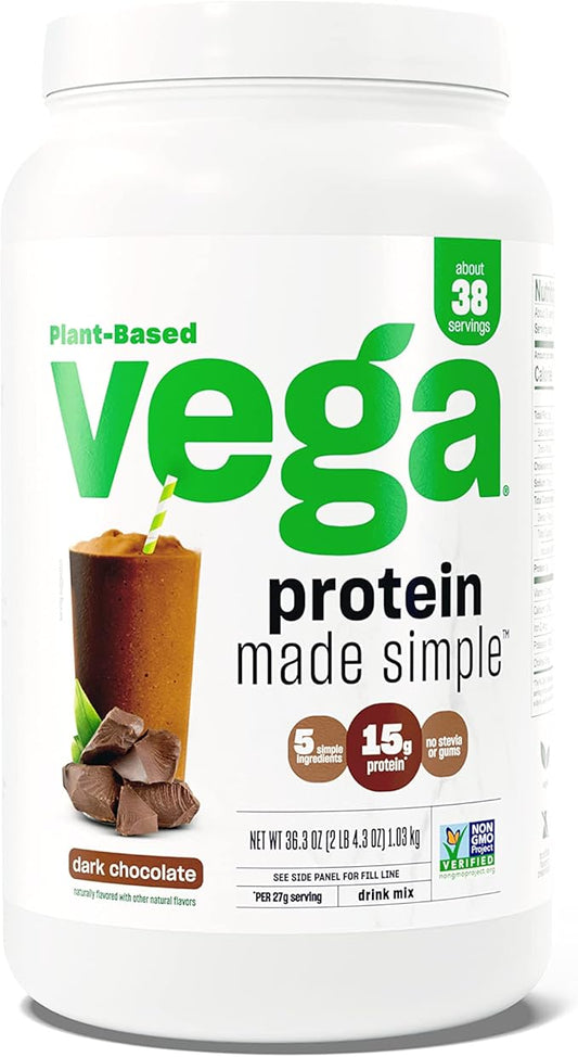 Vega Protein Made Simple, Dark Chocolate 36.3oz (2 (2 lbs 4.3 oz) 1.03kg (Packaging