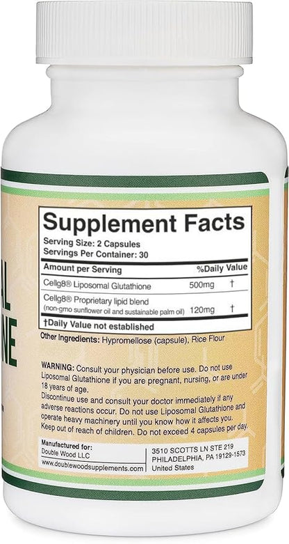 Liposomal Glutathione Supplement 500mg per Serving, 60 Capsules