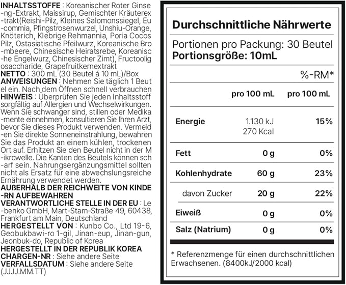 6-Year Korean Red Ginseng Extract 365 | 30 Sticks | Vegan | 7mg Ginsenosides per Stick | Energy, Focus, Fatigue, Immune Support | Supplement for Men & Women