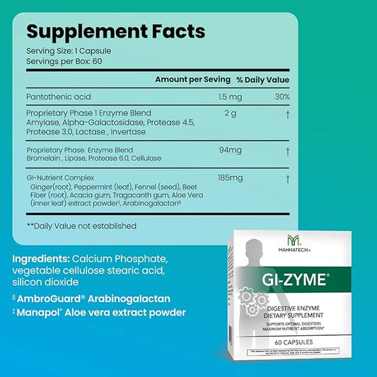 Mannatech GI-Zyme 60 Capsules