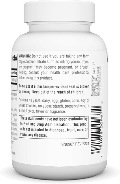 Source Naturals N-Acetyl Cysteine Antioxidant Support 600 mg 120 Tablets