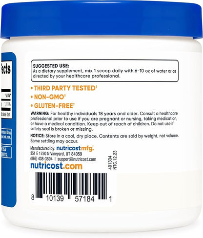 Nutricost Ascorbic Acid Powder (Vitamin C) 0.5 LBS (8 ounce)