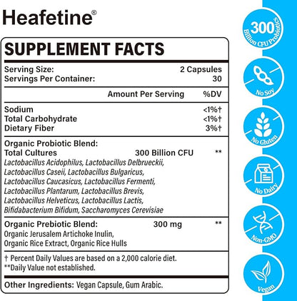 300 Billion CFUs Probiotic, Probiotics for Women Men - 12 Probiotics Strains + 3 Organic Prebiotics, Probiotics for Digestive Health & Immune, Gut Health Bloating, Shelf Stable Probiotic - 60 Capsules