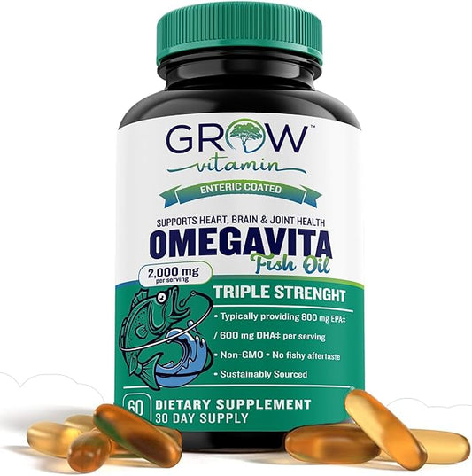 grow vitamin OmegaVita Fish Oil : 800 mg 600 mg 3 Supplement 2000 mg 30 Day