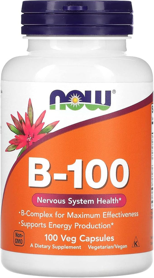 NOW Supplements, Vitamin B-100, Energy Production*, 100 Veg