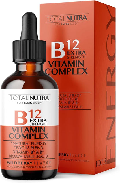 Extra Strength Liquid B12 Vitamin Drops- B12, B6, B6, B3- B3- Vegan