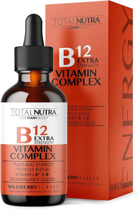 Extra Strength Liquid B12 Vitamin Drops- B12, B6, B6, B3- B3- Vegan