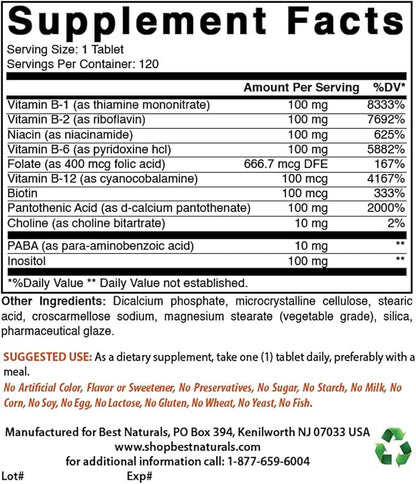 Best Naturals B 100 Complex 120 (120 Count 2))