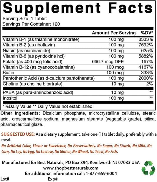 Best Naturals B 100 Complex 120 (120 Count 2))