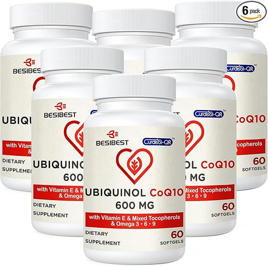 Ubiquinol CoQ10-600mg-Softgel, Active Coq10 Ubiquinol Supplement 3, 6, 6, 9, 9, High Absorption-Coenzyme-Q10, Powerful 360 Count