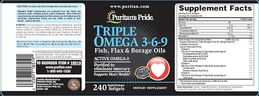 Puritan's Pride Triple Omega 3-6-9 Fish, 240 ct 1)