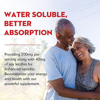 Nature's Key CoQ10 200mg Softgels 3X Better Q10 for 50mg Soy 1 Month Supply(60 Counts)