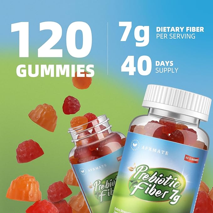 AFXMATE Fiber Supplement Gummies, 7g Fiber 120 Count