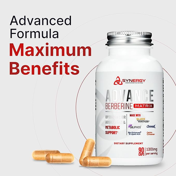 Advance Berberine Matrix 90caps: 5 in 1 Dihydroberberine 400mg, Milk 300mg, Ceylon 20:1 400mg 400mg , 100mg, Chromium 1000mcg