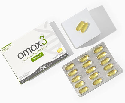 Omax3 Natural Omega 3 Fish Oil 1500 MG Omega3 Fatty 30-Day Supply (1 Box)