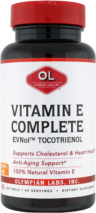 Olympian Labs Vitamin E Complete Tocomin, 200IU 60 60 Softgels, 60 Servings