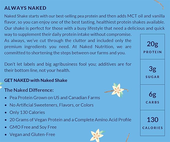 Naked Shake - Vanilla Protein Powder 30 Servings