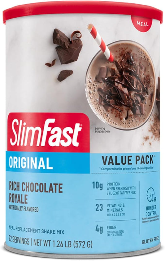 SlimFast Meal Replacement Powder, Original Rich 10g of 22 Servings