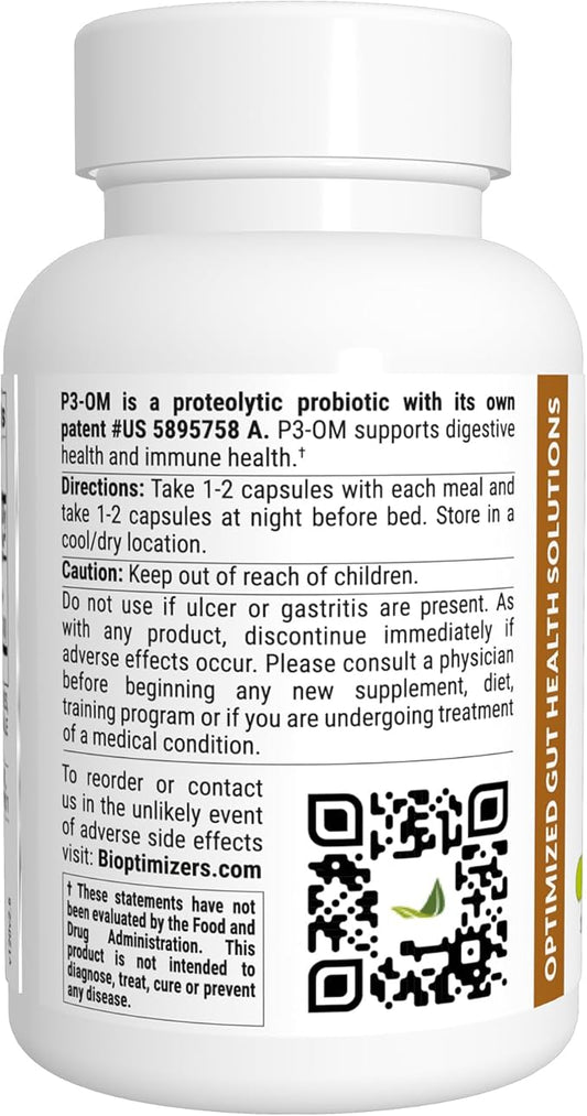 BiOptimizers P3-OM Proteolytic Prebiotics & Probiotics (120 Vegan