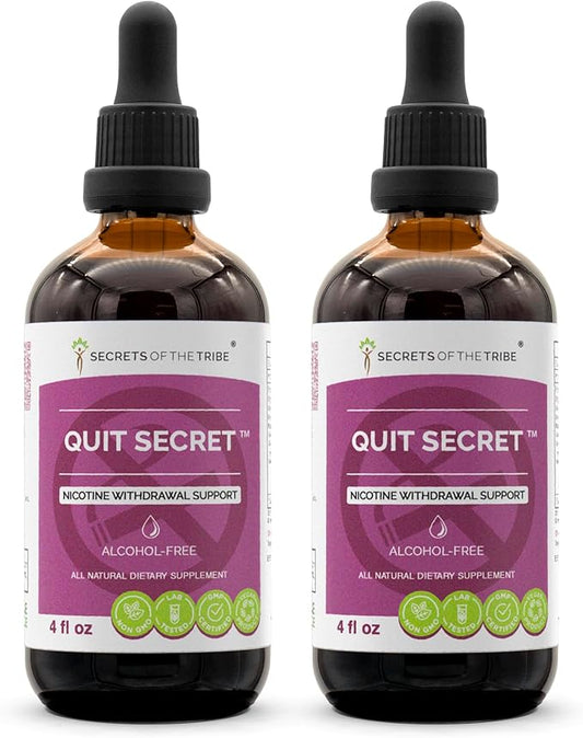 Quit Secret Alcohol-Free Extract, Licorice,Lungwort,Nutmeg,St. John's (2x4 fl
