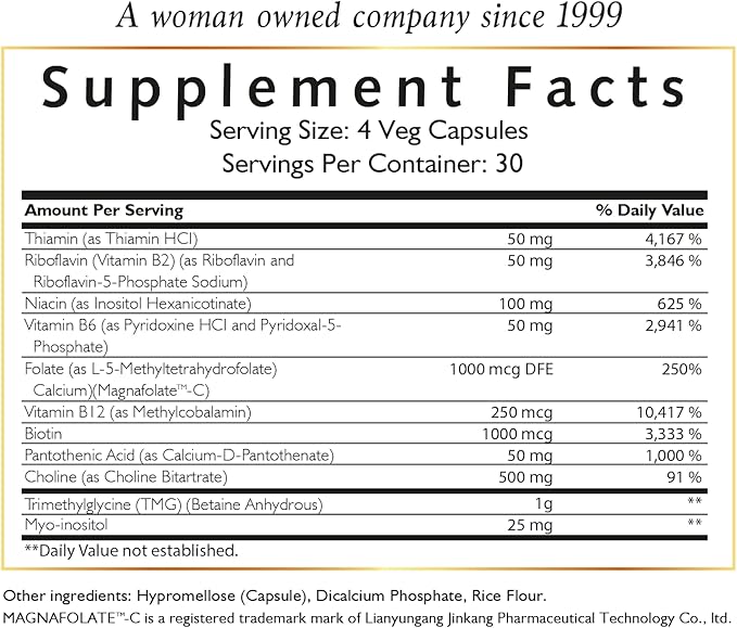 High Potency Methyl B Vitamins Active 5-MTHFR - 120 Capsules