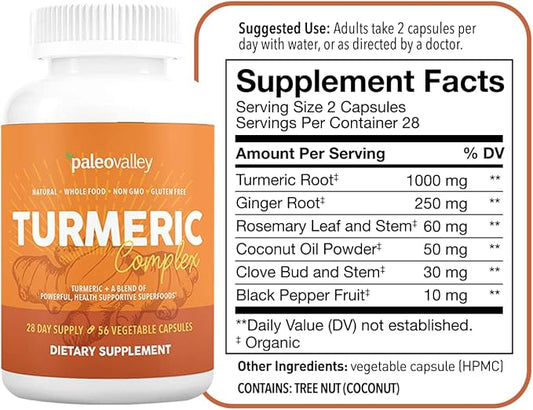 Paleovalley - Organic Turmeric Complex - 56 Vegetarian