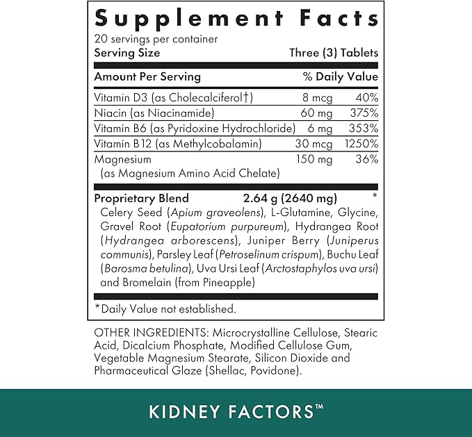 MICHAEL'S Health Naturopathic Programs Kidney Factors 60 Vegetarian 20 Servings