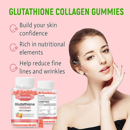 2 Pack Glutathione Collagen Gummies 120 Count