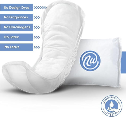 Incontinence Pads for Women, Skin-Safe Design, 13.75 in, 30 Count, 1 Pack
