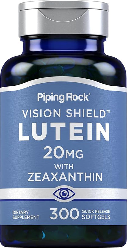 Piping Rock Lutein and Zeaxanthin Supplements 20 mg 300 Softgels