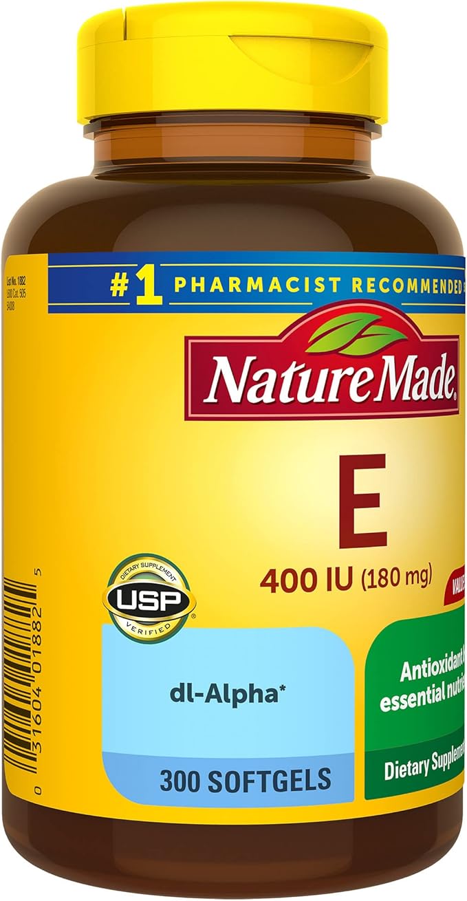 Nature Made Vitamin E 180 mg (400 IU) 300 Softgels, 300 Day