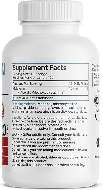 Bronson Melatonin 10mg Fast Dissolve Cherry 120 Count