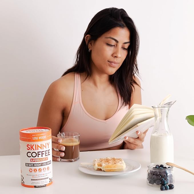Skinny Coffee Super Boost Weight Loss Coffee, Belly Fat Burner for Women & Men, Sugar-Free, Keto, Vegan, Reduces Bloating, Supports Energy & Metabolism, Appetite Suppressant for Weight Loss (30 Packs)