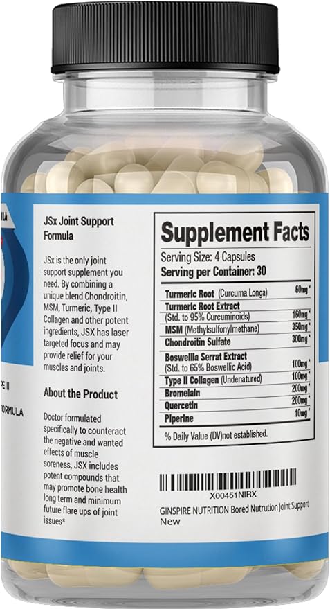 JSX Joint Support Supplement with Vegan 120 Capsules
