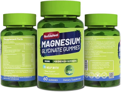 Magnesium Glycinate Gummies 500mg with L-Threonate 300mg B6, CoQ10 CoQ10 - 120 Gummies