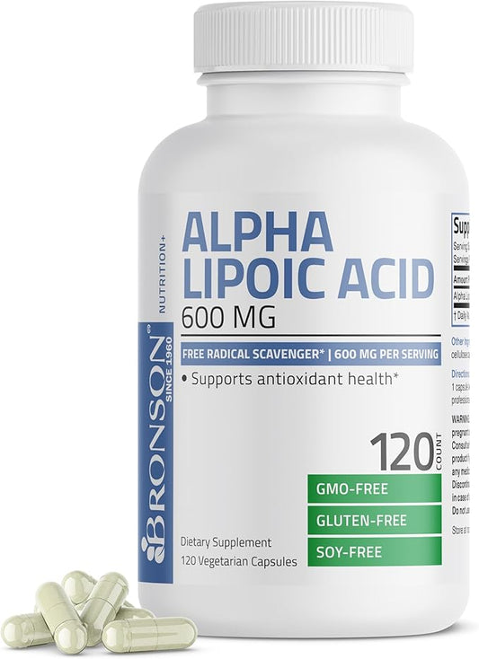 Bronson Alpha Lipoic Acid 600 MG 120 Vegetarian (60 Servings)