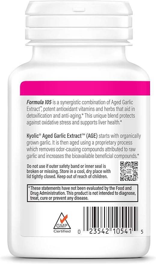 Kyolic Aged Garlic Extract Formula 105, 100 Capsules