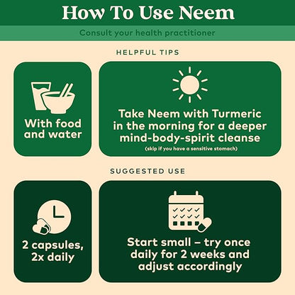 ORGANIC INDIA Neem Leaf Capsules, Herbal Supplement 180 Capsules