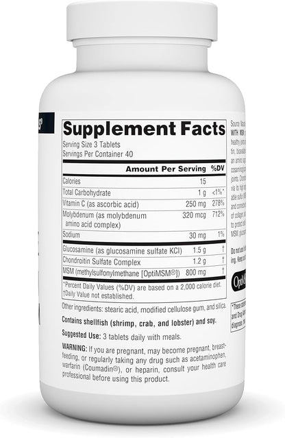 Source Naturals Glucosamine Chondroitin Complex With MSM 120 Tablets