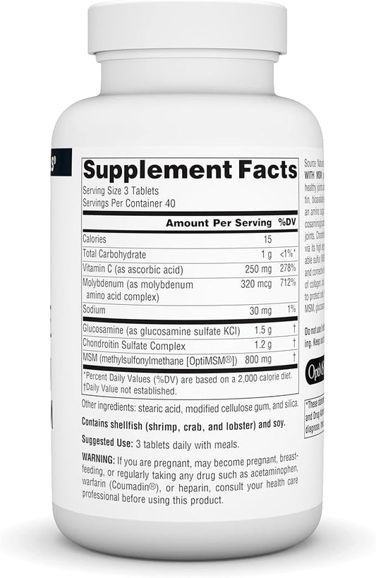 Source Naturals Glucosamine Chondroitin Complex With MSM 120 Tablets