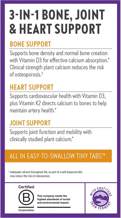 New Chapter Calcium Supplement D3+K2, 70+ 70+ Trace 240 ct