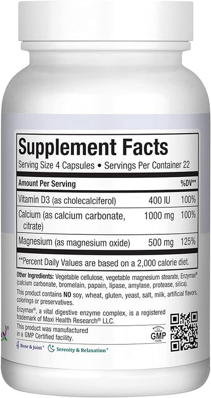 Maxi Health Calcium 1000 mg Supplement D3 (1000 (1000 IU) (500 mg) 180 Capsules