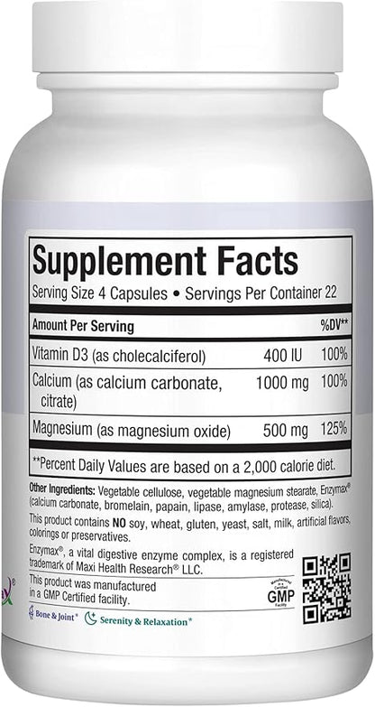 Maxi Health Calcium 1000 mg Supplement D3 (1000 (1000 IU) (500 mg) 90 Capsules