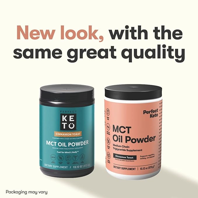 Perfect Keto 7g MCT Oil Powder, Medium Chain Triglycerides Supplement, Non Dairy Coffee Creamer for Keto Diet, Ketogenic MCT Oil Mix for Coffee, Smoothie, Protein Shakes, Cinnamon Toast, 30 Servings