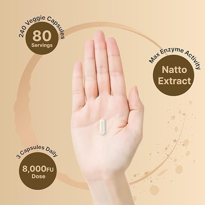 NatureBell Nattokinase Supplement 8,000 FU Per 240 Veggie