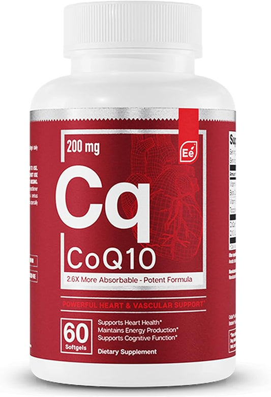 Essential Elements CoQ10 200mg Softgels Q10 Supplement 2.6 Times 60 Count, 2 Month