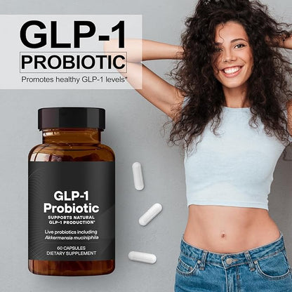60 PCS GLP-1 Probiotic - AFU Multi-Strain Probiotic + Prebiotic, Naturally Support GLP-1 Production, Delayed Release, Third-Party Tested, for Men & Women 60 Servings (Pack of 1)