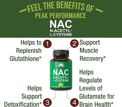 NAC Supplement N-Acetyl Cysteine. Glutathione Precursor 600mg Capsules 600 mg